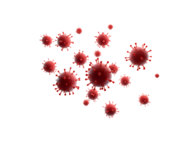Realistic red viruses floating in a bright and clean environment png