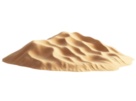 A realistic rendering of a small sand dune on black background png