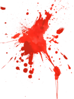 A vibrant red paint splatter with different shapes and forms png