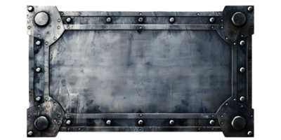 Metallic Frame with Rivets and a Textured Surface is Displayed png