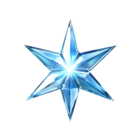 A brilliant illuminated crystal star with multiple sharp points png