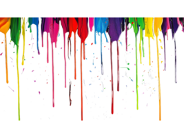 Abstract artwork displays a colorful pattern of dripping paint and forms png