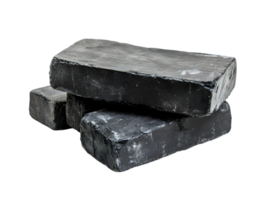 Stacked dark gray rectangular stone blocks on a black background png