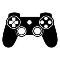A detailed outline image shows a game controller on black background png