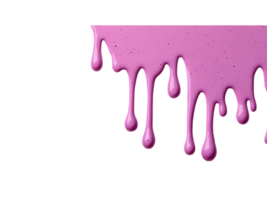 Pink paint dripping down against black background creating abstract patterns png