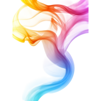 Abstract colorful smoke shapes creating a vibrant and flowing design png