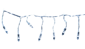A string of white LED lights hang in a pattern png