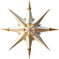 Golden compass star sharp elegant points a navigational charm png