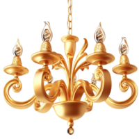 Gr golden chelier multiple clelike lights elegant curves png