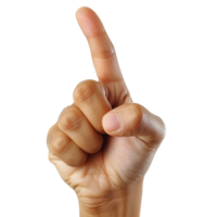 A Hand gesture index finger pointing up one number png