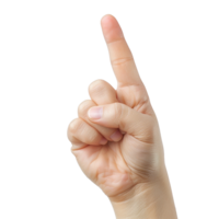 Hand gesture index a finger pointing up one number png