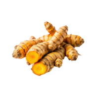 A CloseUp View of Fresh Turmeric Roots, Golden Yellow Inside, Showing Vibrant Color and Texture png