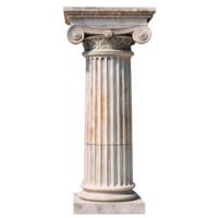 Classical Ionic Column Architectural Element Isolated on White Background png