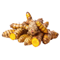 Aromatic Fresh Turmeric Roots Ready for Culinary and Medicinal Use png