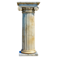Classical Greek Style Marble Column Architectural Element Isolated on White Background png