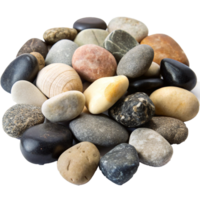 A Collection of Smooth, Multicolored River Rocks and Pebbles png