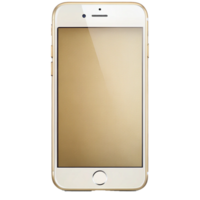 Elegant Gold iPhone Displaying Blank Screen, Modern Smartphone Technology png