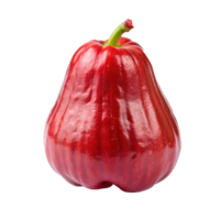 uma solteiro, vibrante vermelho rosa maçã em uma branco fundo png