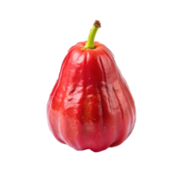 A Vibrant Red Rose Apple, a Single Ripe Fruit Isolated on White Background, Showcasing its Smooth Skin and Lush Color png