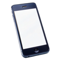Sleek Dark Smartphone with Blank White Screen Displaying Modern Technology png