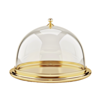 Elegant Gold and Glass Cake Dome Server for Exquisite Dessert Presentation png