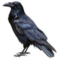 Majestic Raven Portrait A Detailed Illustration of a Common Raven png