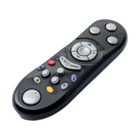 Black XMO Wireless Remote Control with Navigation Pad and Multiple Buttons png