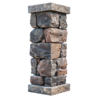A vertical stack of roughhewn stones forming a rustic column or pillar png