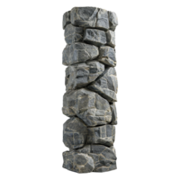 A vertical stack of dark gray roughhewn stones forming a columnlike structure png