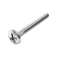Highresolution image of a single metallic machine screw with a Phillips head png