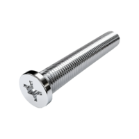 Highresolution image of a metallic machine screw with a cross head png