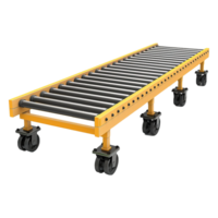 Industrial Roller Conveyor System on Wheels for Efficient Material Handling png