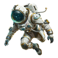 A Futuristic Astronaut in Dynamic Pose Space Suit Design Concept Art png