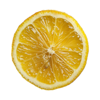 A Detailed Close Up View of a Sliced Lemon Showing its Juicy and Vibrant Interior Texture png