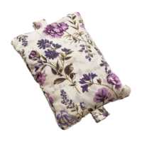 Rectangular Lavender Floral Print Pillow with Fabric Loops png