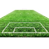 A Lush Green Football Field with Clearly Marked Lines Ready for a Game png