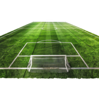 A Stunning View of an Empty Soccer Field with Goalpost in the Center png