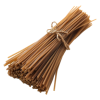 A Bundle of Rustic Brown Whole Wheat Spaghetti Pasta Tied with Twine png