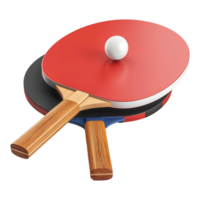 A Pair of Ping Pong Paddles with a Ball on Top Ready for a Game of Table Tennis png