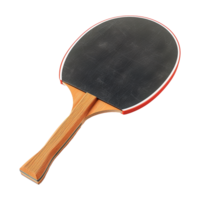 A HighQuality 3D Render of a Classic Table Tennis Paddle with Wooden Handle and Dark Rubber Surface png