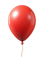 A single red balloon floating in the air with a tan string png