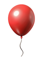 A red balloon floating in the air with a long thin string png