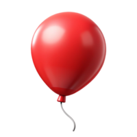 A single red balloon floating in the air a 3D rendering of a party balloon png