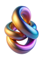 Abstract 3D Render of Intertwined Metallic Rings with Gradient Colors png