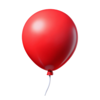 A single red balloon floating on a black background, a 3D render of a classic party decoration png