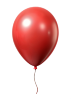 A single red balloon floating in the air on black background png