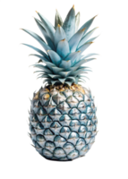 A Stunning Closeup of a BlueTinted Pineapple on a Black Background png