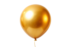 A Single Shiny Gold Balloon on Black Background, Perfect for Celebrations and Festive Occasions png