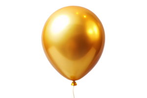 A Single Golden Balloon on a Black Background A Shiny Celebration Decor png
