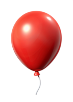 Single red balloon floating in the air with a white string png